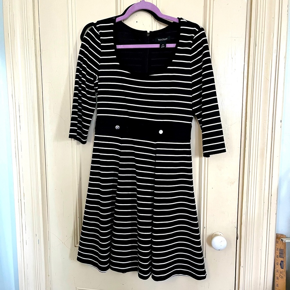 White House Black Market Size 10 Fit and Flare Thick  Dress